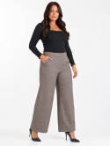 GUESS Ines Palazzo Pant – damskie spodnie w pepitkę, szeroka nogawka, XL / EU 46