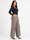 GUESS Ines Palazzo Pant – damskie spodnie w pepitkę, szeroka nogawka, XL / EU 46