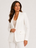 GUESS Jenny Blazer – Biała marynarka damska lniana – rozm. S (EU 36)