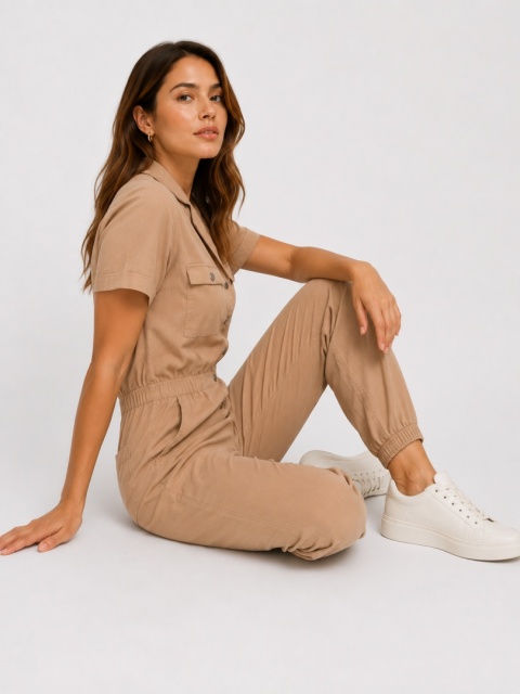 GUESS Penny Jumpsuit – kombinezon damski w kolorze piaskowym rozmiar S