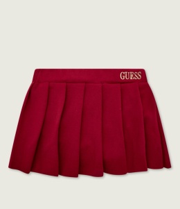 GUESS Sukienka dziecięca 3–6 miesięcy bordowa z plisowaną spódniczką