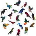 Iconic Puzzles - Kolorowe papugi, 100% zrównoważone drewniane puzzle,, rozmiar L, 600 sztuk