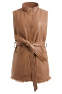 MARCIAO by GUESS Susy Vest – damska dwustronna kamizelka z futerkiem, beżowa/brązowa, rozm. S