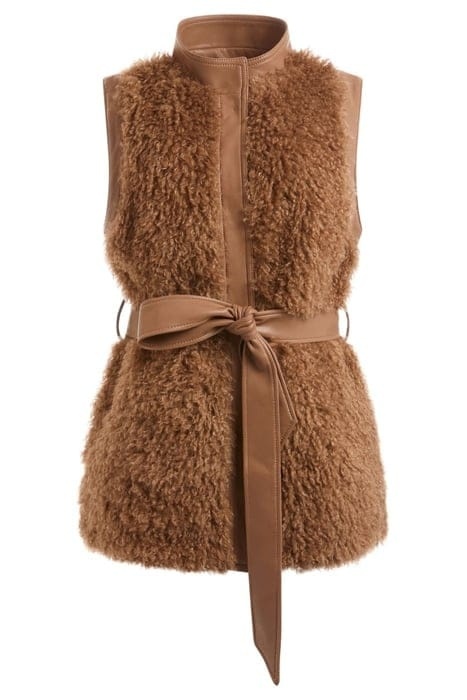 MARCIAO by GUESS Susy Vest – damska dwustronna kamizelka z futerkiem, beżowa/brązowa, rozm. S