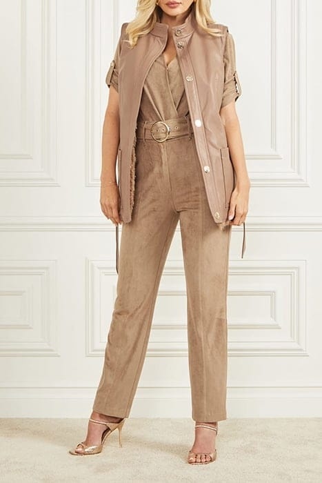 MARCIAO by GUESS Susy Vest – damska dwustronna kamizelka z futerkiem, beżowa/brązowa, rozm. S