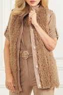 MARCIAO by GUESS Susy Vest – damska dwustronna kamizelka z futerkiem, beżowa/brązowa, rozm. S
