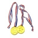 MEDAL ZŁOTY PLASTIKOWY ZESTAW 3 SZTUK ZAWODY KONKURSY GRY