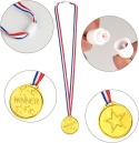 MEDAL ZŁOTY PLASTIKOWY ZESTAW 3 SZTUK ZAWODY KONKURSY GRY