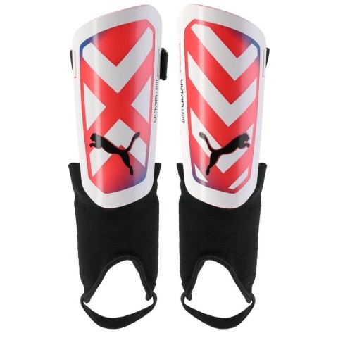 Ochraniacze piłkarskie Puma Ultra Light Ankle czerwono-białe 30874 05 rozmiar L