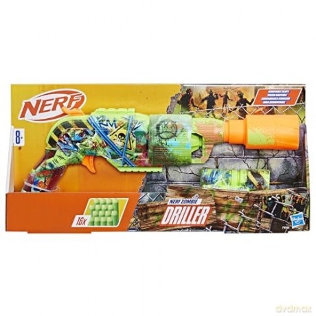 PISTOLET NERF ZOMBIE DRILLER REWOLWER + 16 STRZAŁEK I CELOWNIK F8960